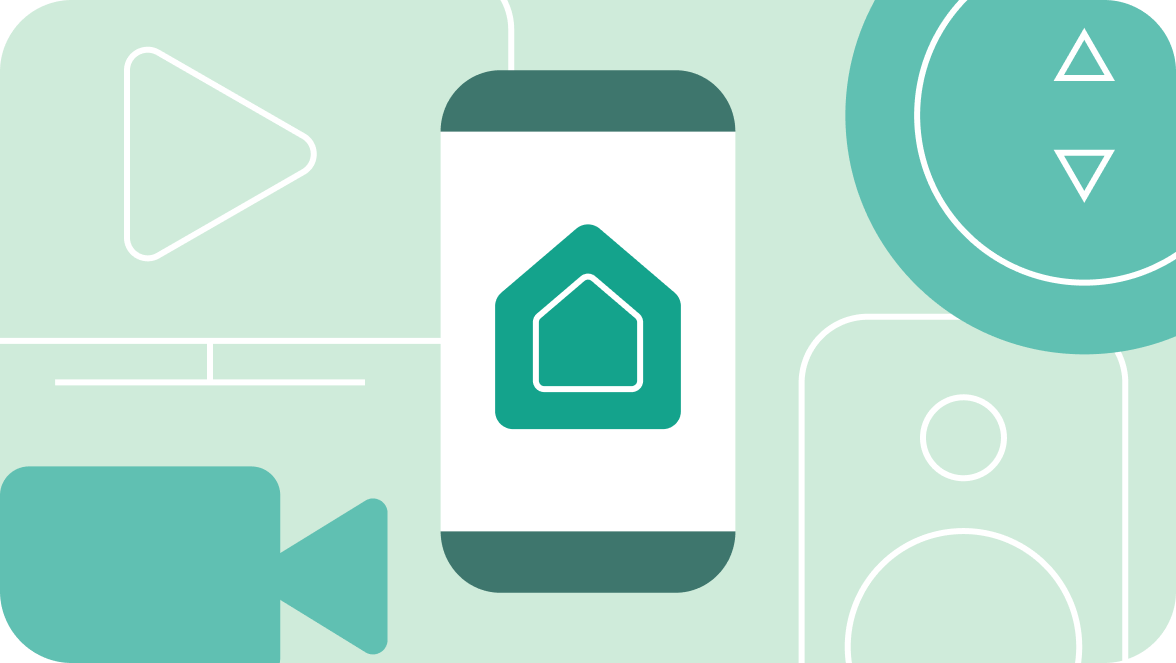 Hình minh họa là chiếc điện thoại di động có biểu trưng của Google Home.